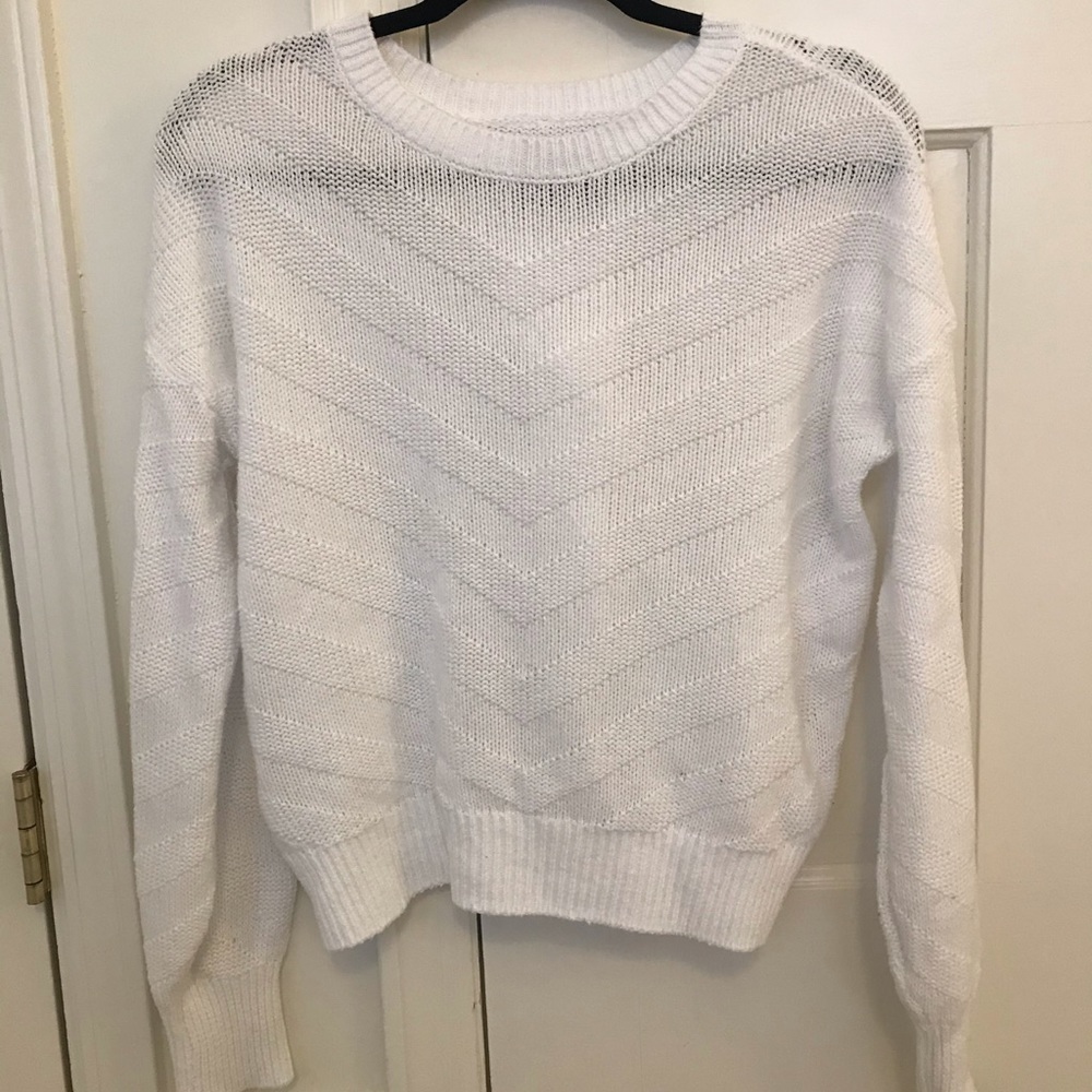 White sweater with tie-back